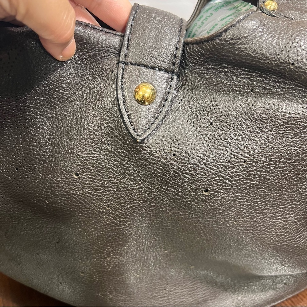 LOUIS VUITTON Perforated Mahina Leather investment bag in color Chocolat. EUC - Picture 14 of 16